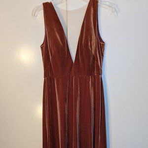 Jenny Yoo Logan Velvet Maxi Dress - English Rose